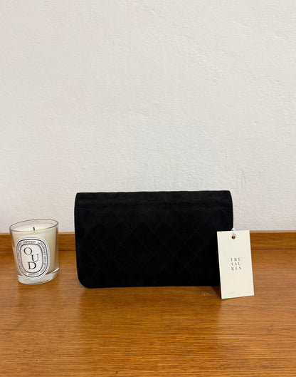CHANEL SUEDE FULL FLAP BLACK