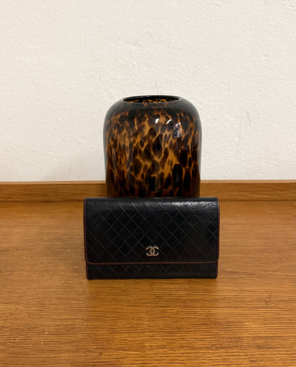 CHANEL WALLET GRAIN BURGUNDY BLACK