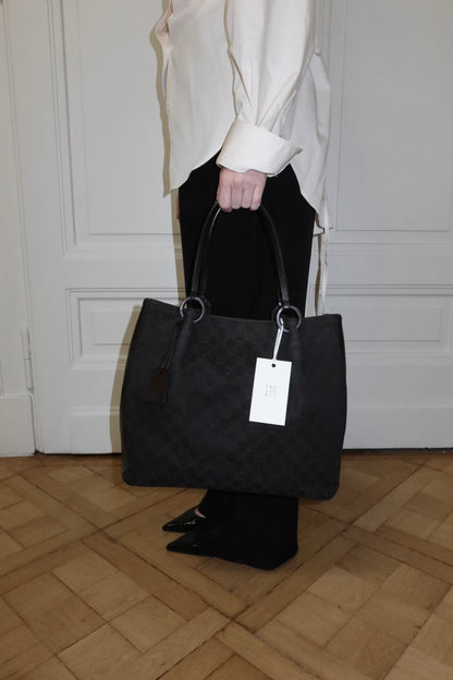 GUCCI GG SHOULDER BAG BLACK & POUCH TOM FORD ERA