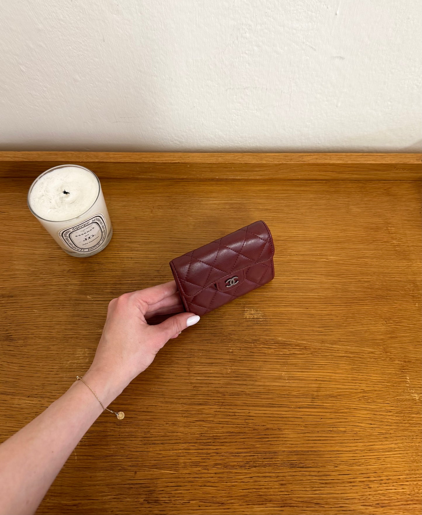 CHANEL MATELASSE QUILTED WALLET BURGUNDY