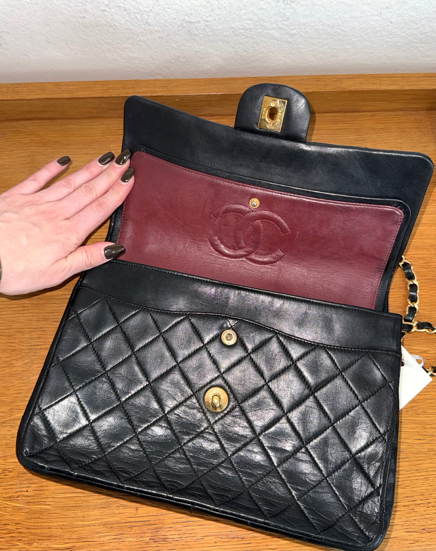 CHANEL DOUBLE FLAP BAG MEDIUM TALL 24K GOLD