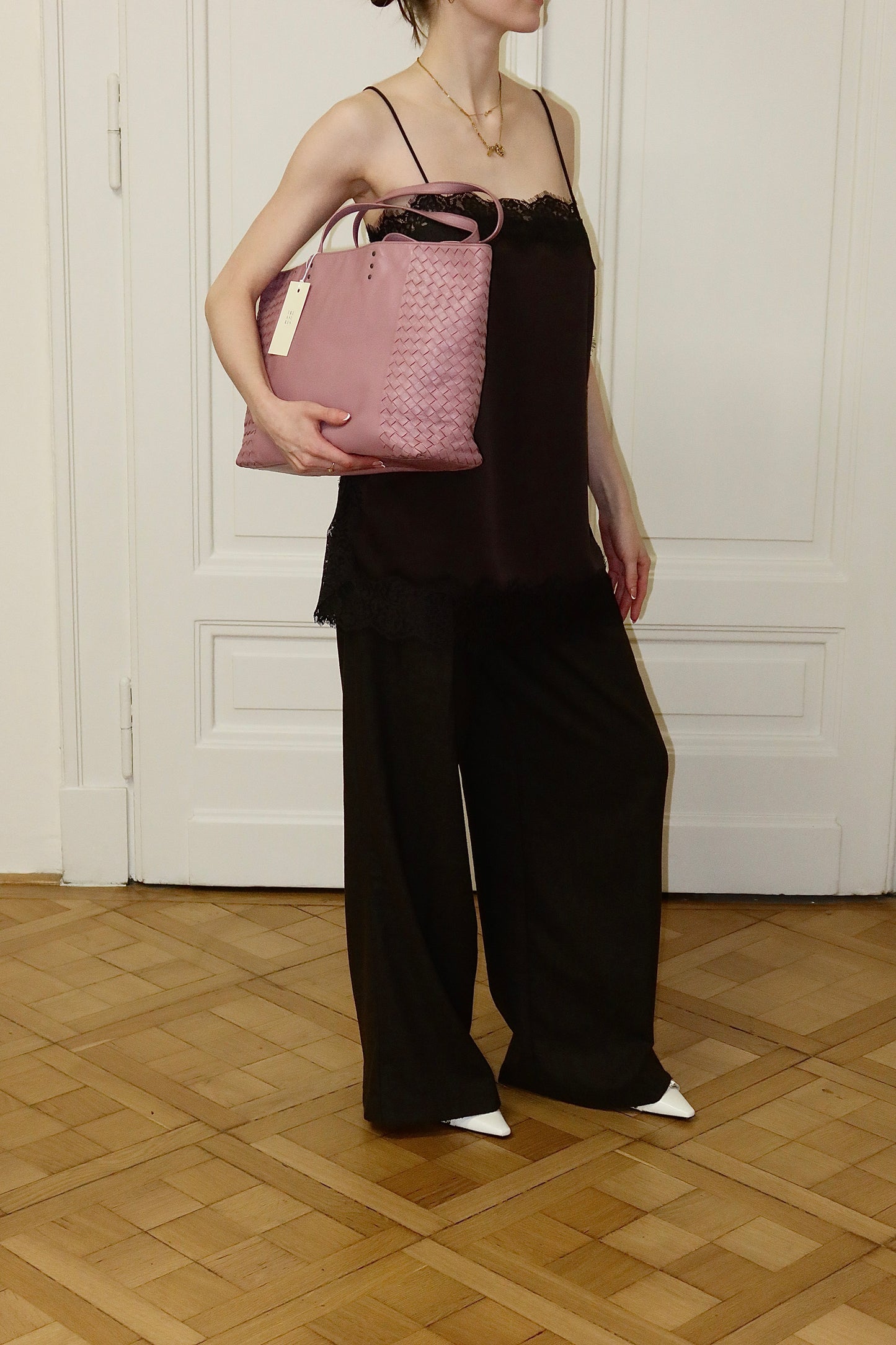 BOTTEGA VENETA INTRECCIATO TOTE SHOPPER BAG PINK