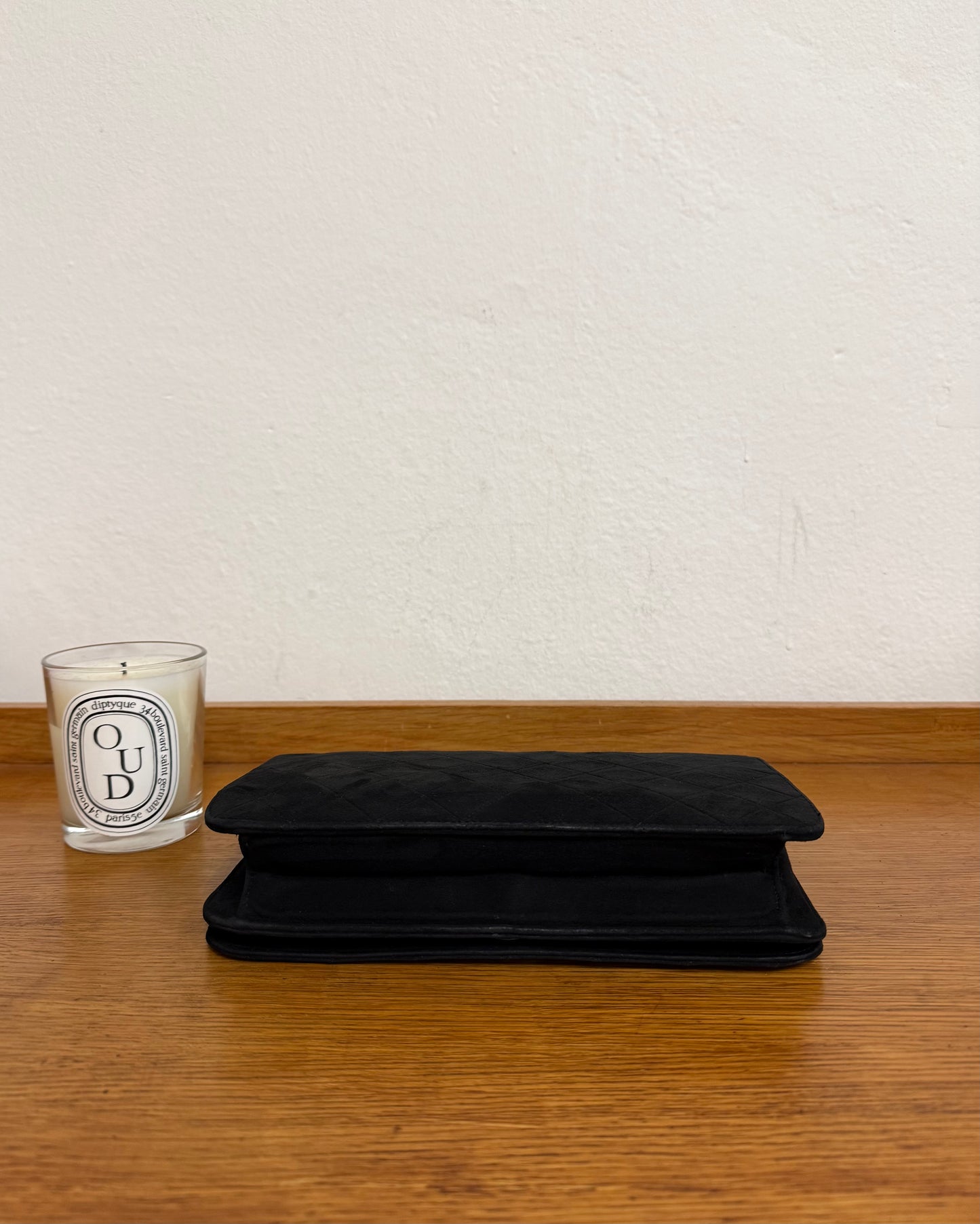 CHANEL SUEDE FULL FLAP BLACK