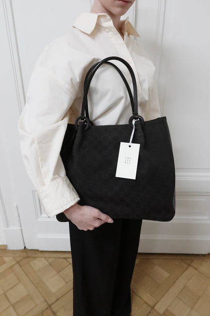 GUCCI GG SHOULDER BAG BLACK & POUCH TOM FORD ERA