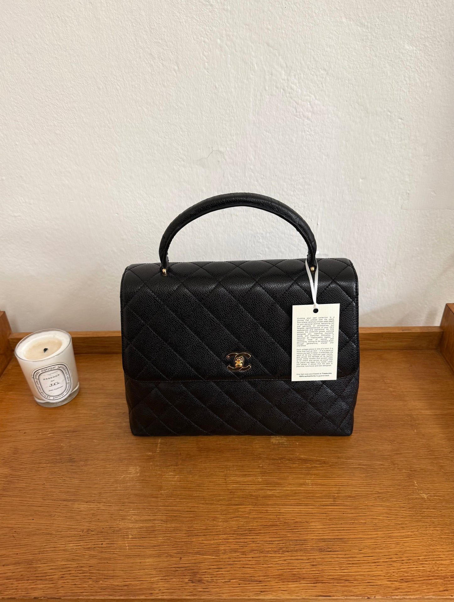 CHANEL MATELASSE CAVIAR KELLY BLACK 24K GOLD HW