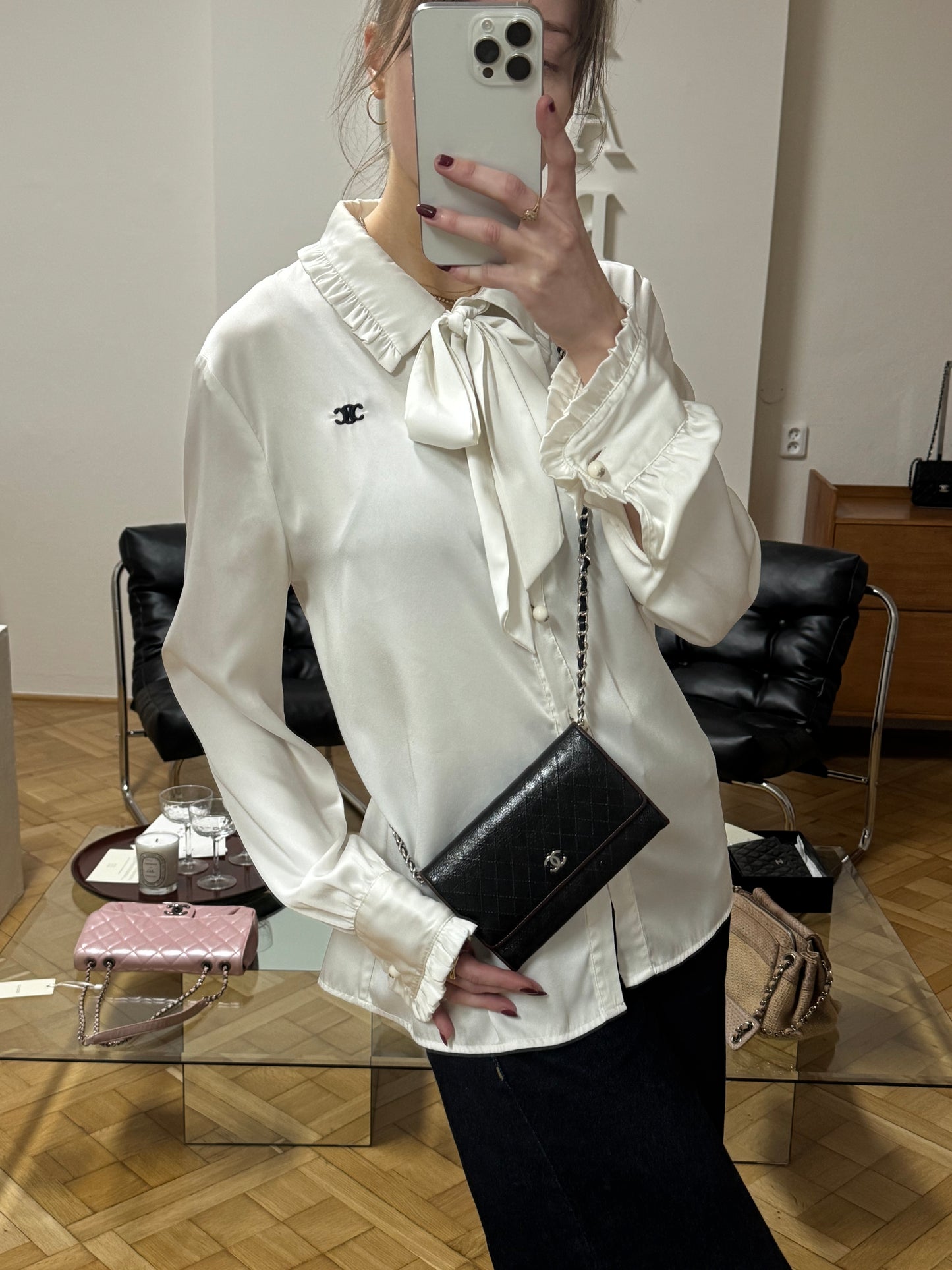 CHANEL WALLET GRAIN BURGUNDY BLACK