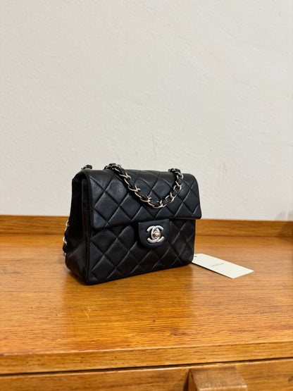 CHANEL SILVER HW RECTANGULAR FLAP BAG