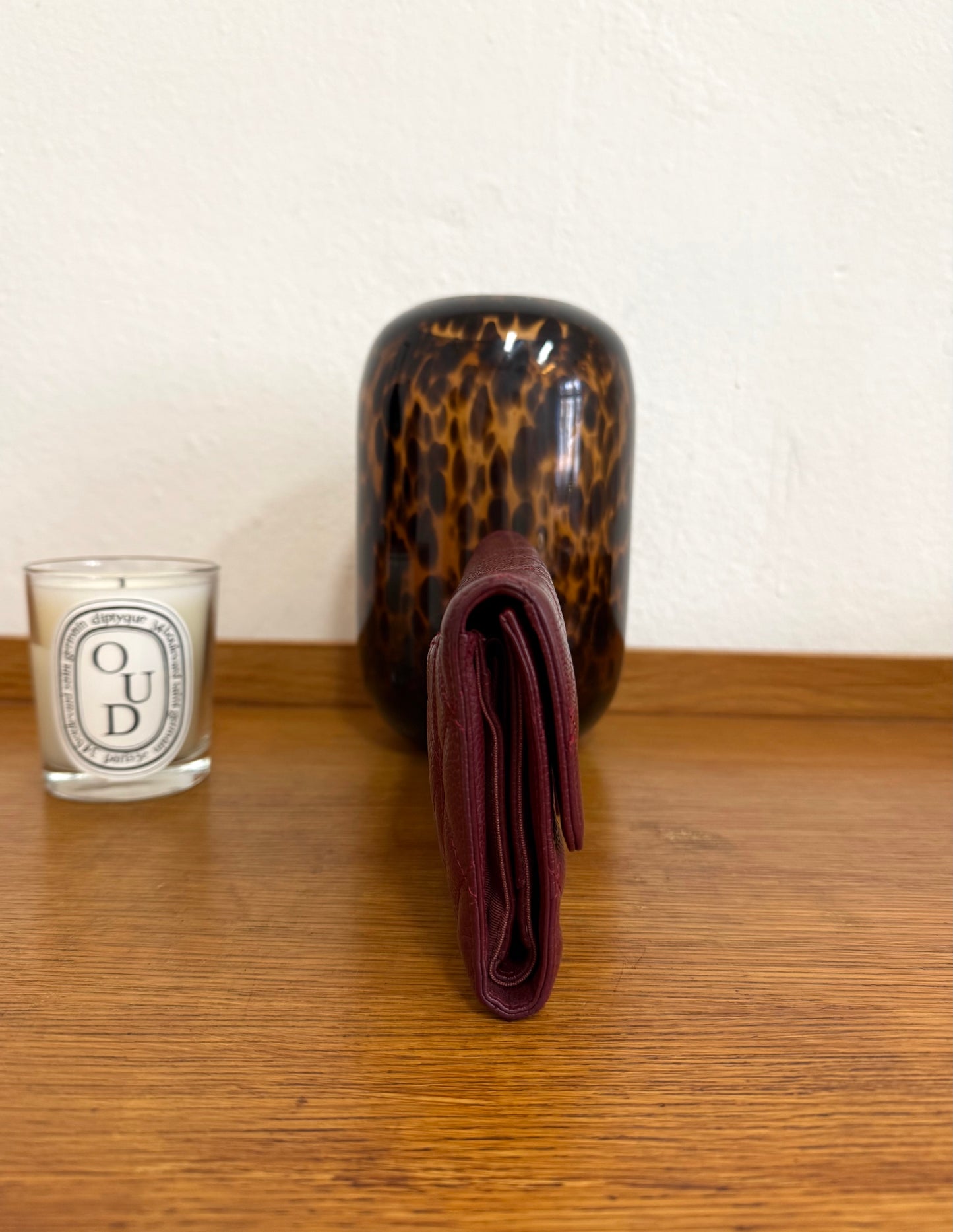 CHANEL CAVIAR LONG WALLET BURGUNDY