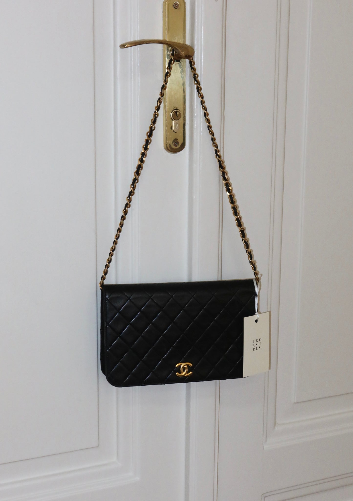 CHANEL FULL FLAP LAMBSKIN BLACK