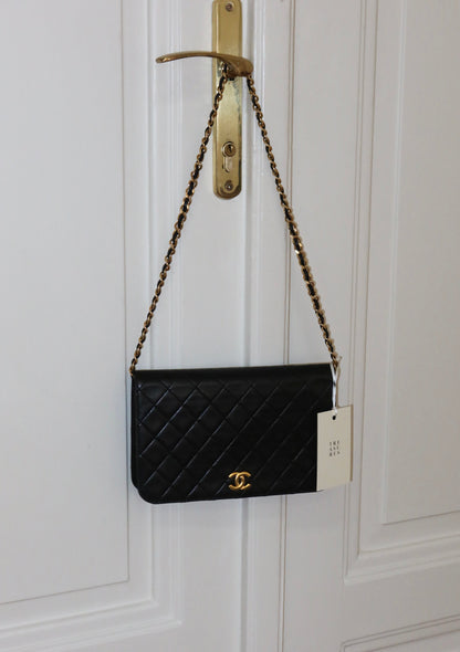 CHANEL FULL FLAP LAMBSKIN BLACK