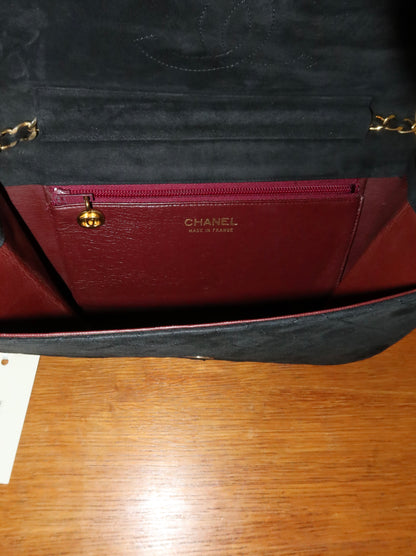 CHANEL SUEDE BLACK FLAP BAG