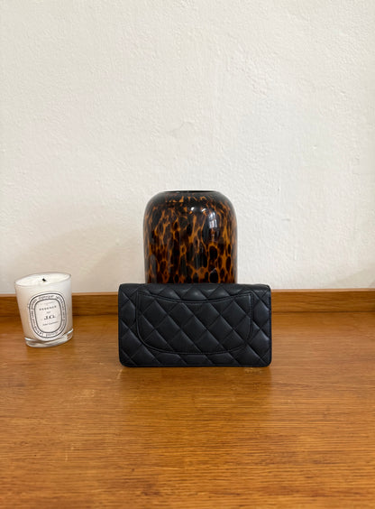 SERIES 21 CHANEL LAMBSKIN LONG WALLET BLACK GOLD