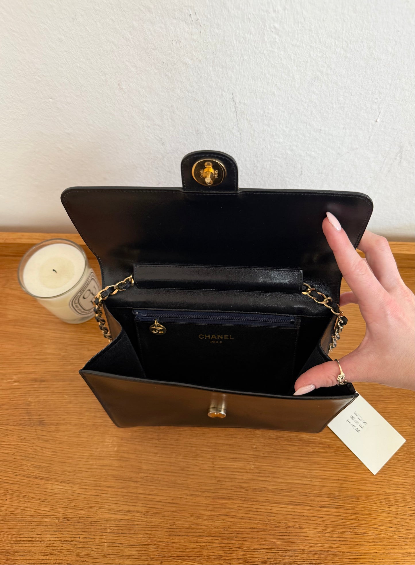CHANEL BOX CALF FLAP BAG