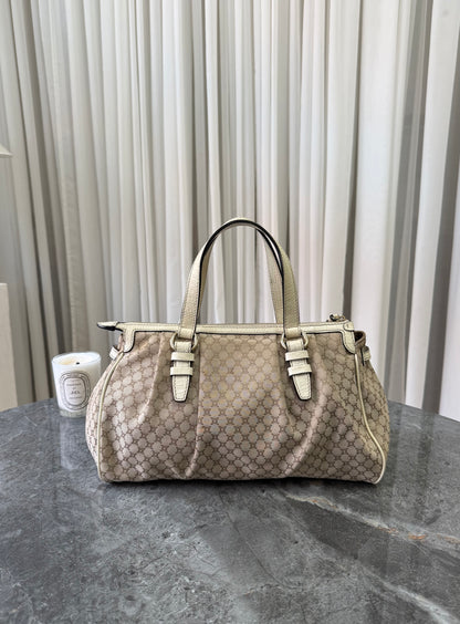 CELINE MACADAM CANVAS HANDBAG