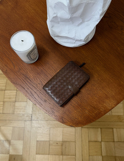 BOTTEGA VENETA INTRECCIATO WALLET BROWN