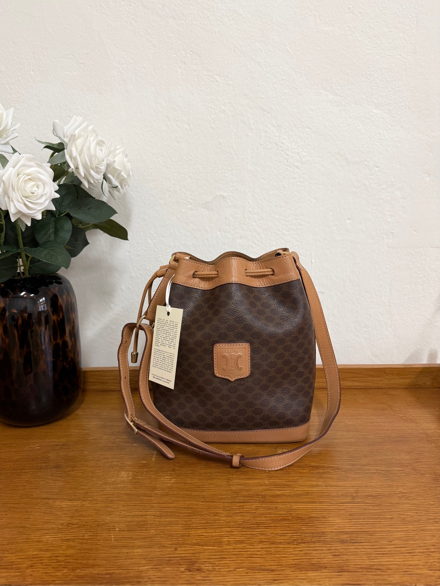 CELINE MACADAM BUCKET BAG & POUCH