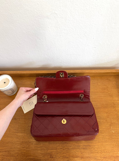 CHANEL CLASSIC DOUBLE FLAP BAG MEDIUM 24K GOLD RED