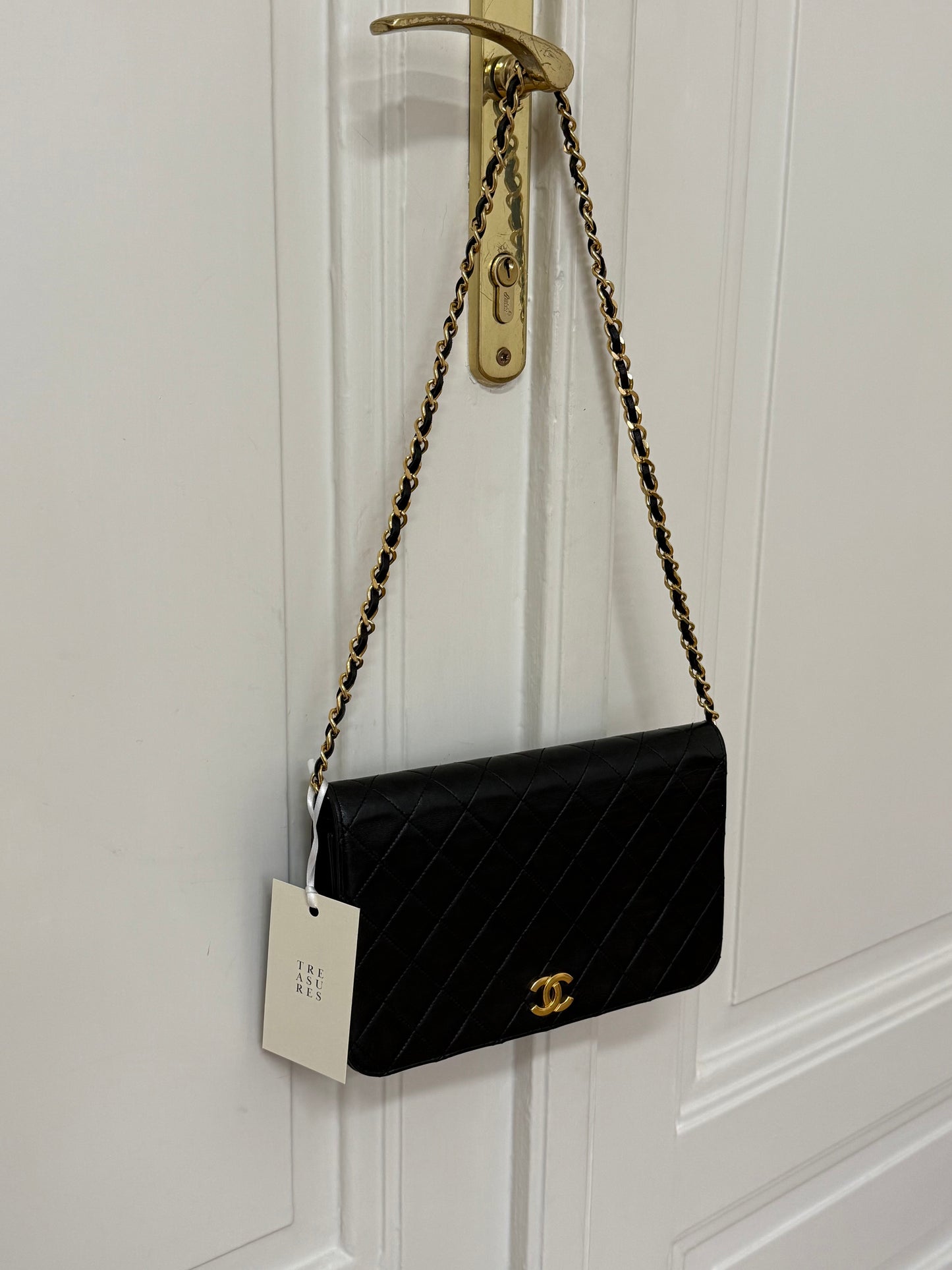 CHANEL FULL FLAP LAMBSKIN BLACK