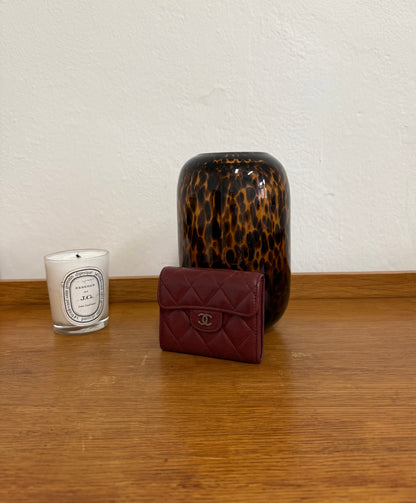 CHANEL MATELASSE QUILTED WALLET BURGUNDY