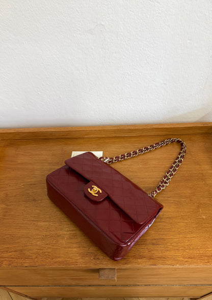CHANEL CLASSIC DOUBLE FLAP BAG MEDIUM 24K GOLD RED