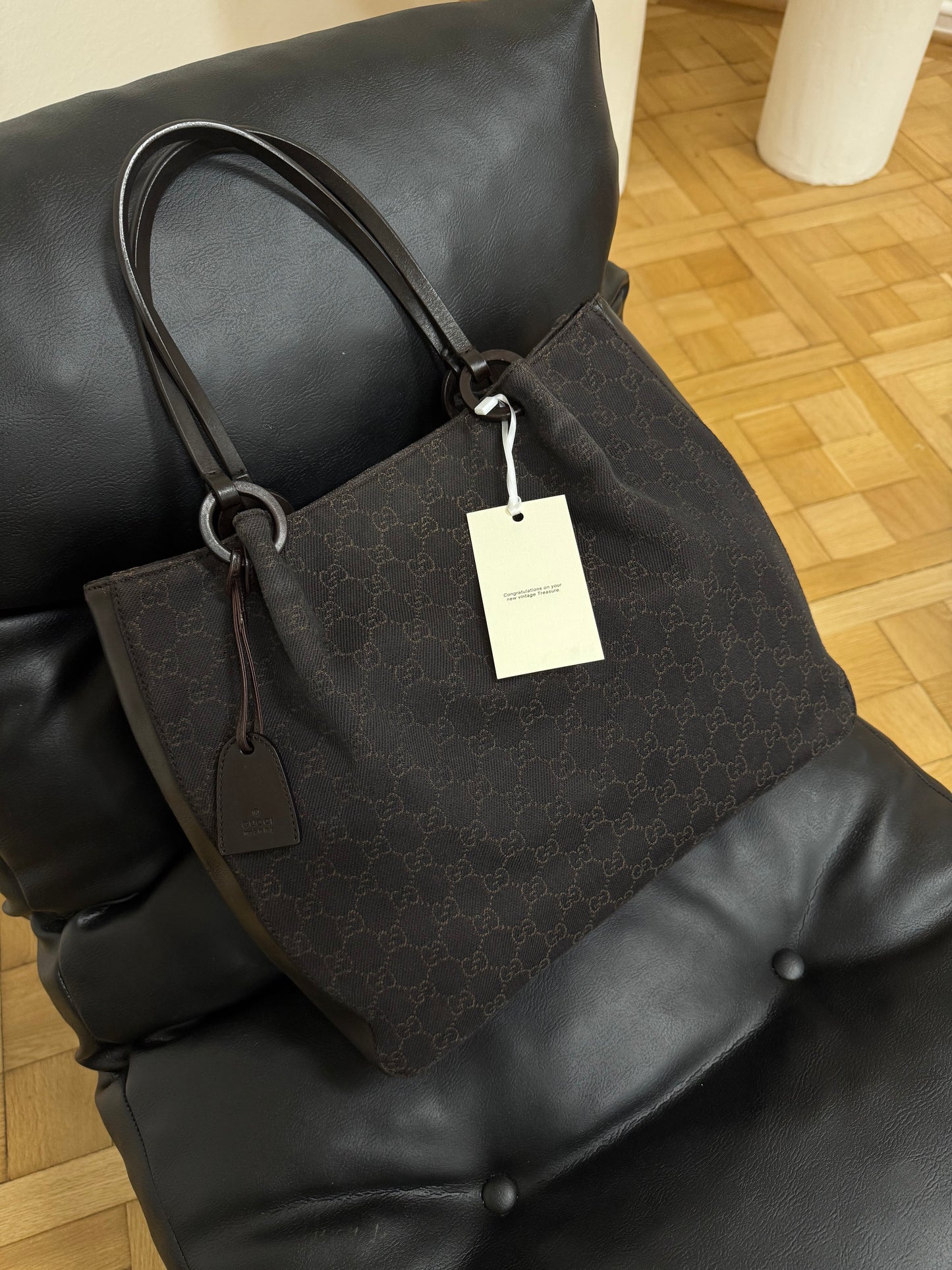 GUCCI GG SHOULDER BAG BLACK & POUCH TOM FORD ERA