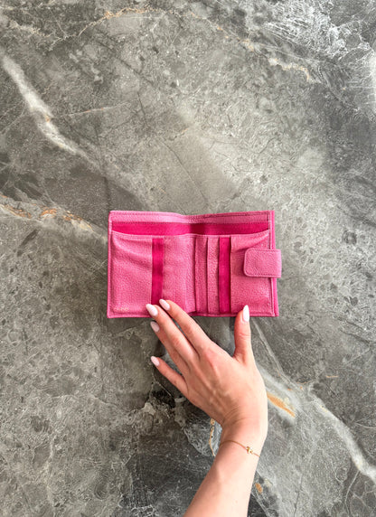 GUCCI BAMBOO LEATHER WALLET PINK