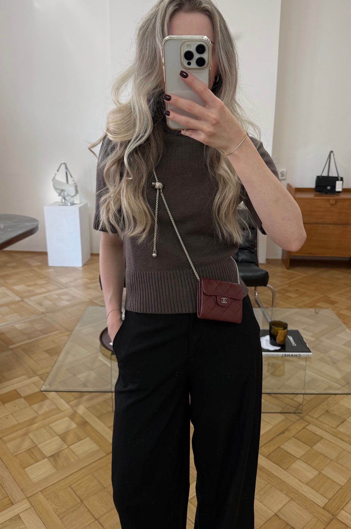 Chanel Matelasse Quilted Wallet Burgundy