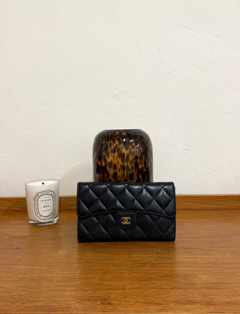 SERIES 25 CHANEL LONG WALLET LAMBSKIN BLACK