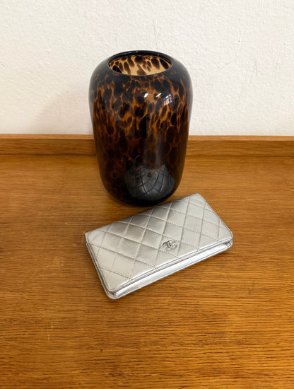 CHANEL WALLET QUILTED SILVER