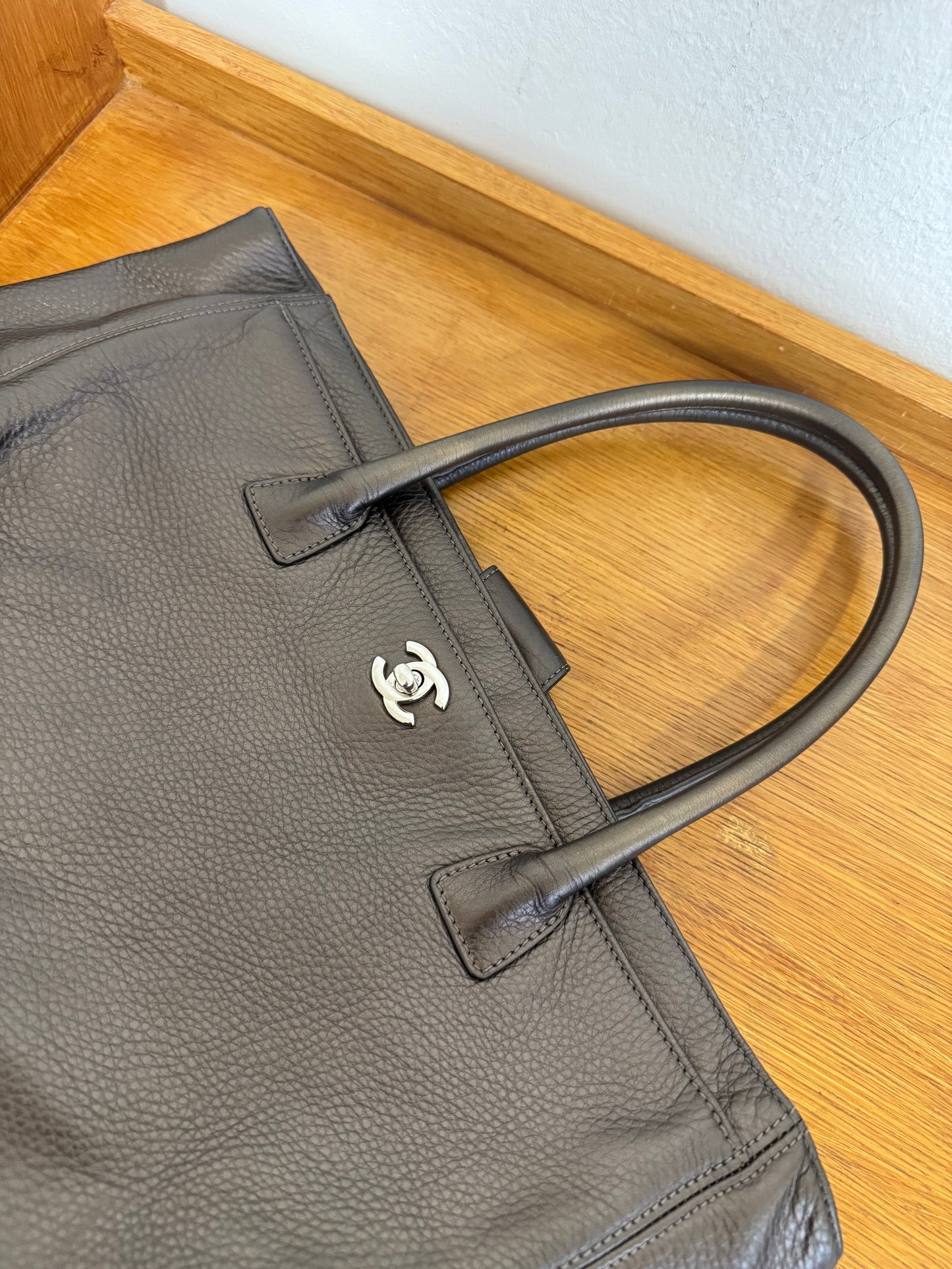 CHANEL EXECUTIVE TOTE IRIDESCENT BROWN SILVER HW