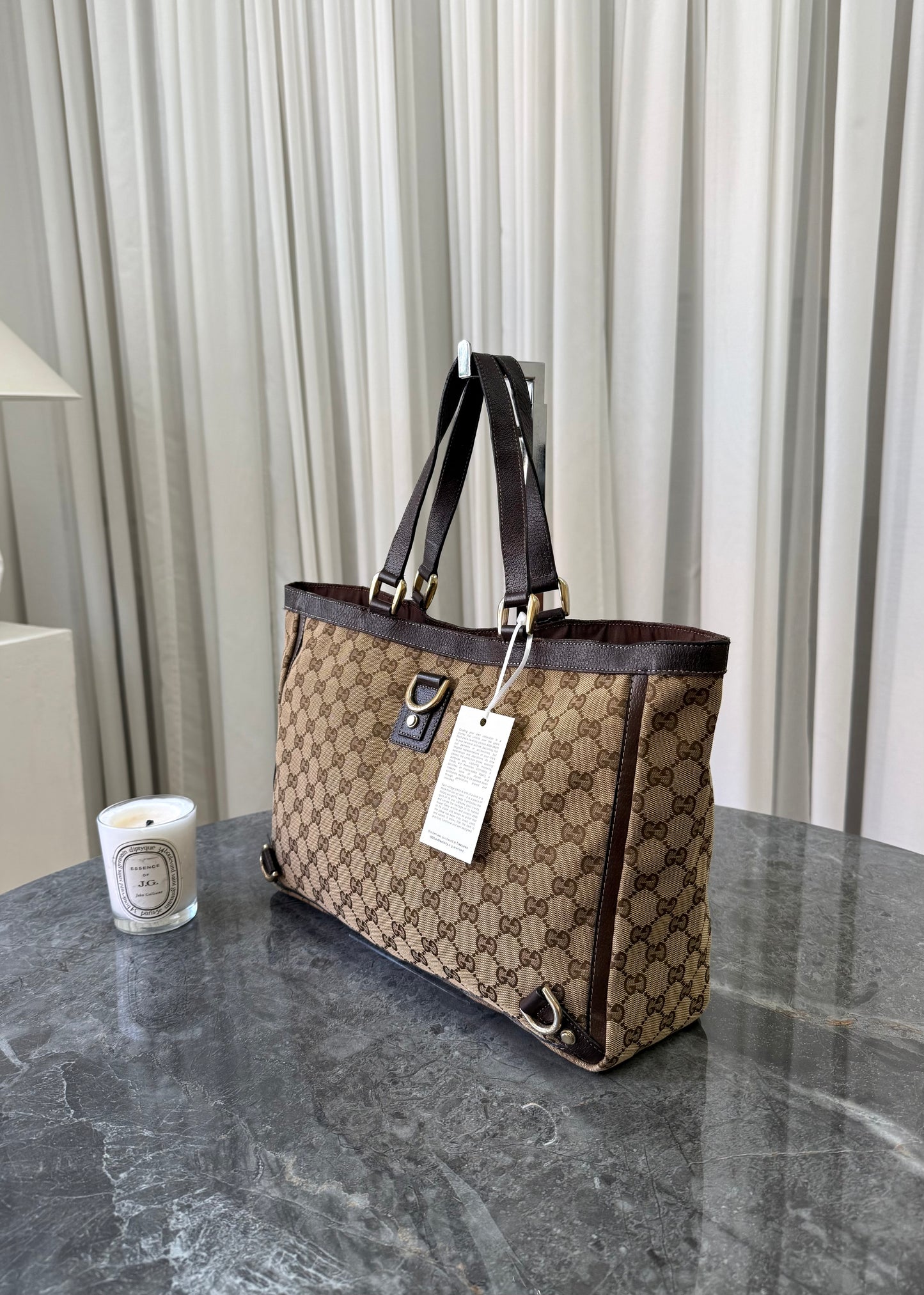 GUCCI GG MONOGRAM SHOPPER TOTE BAG
