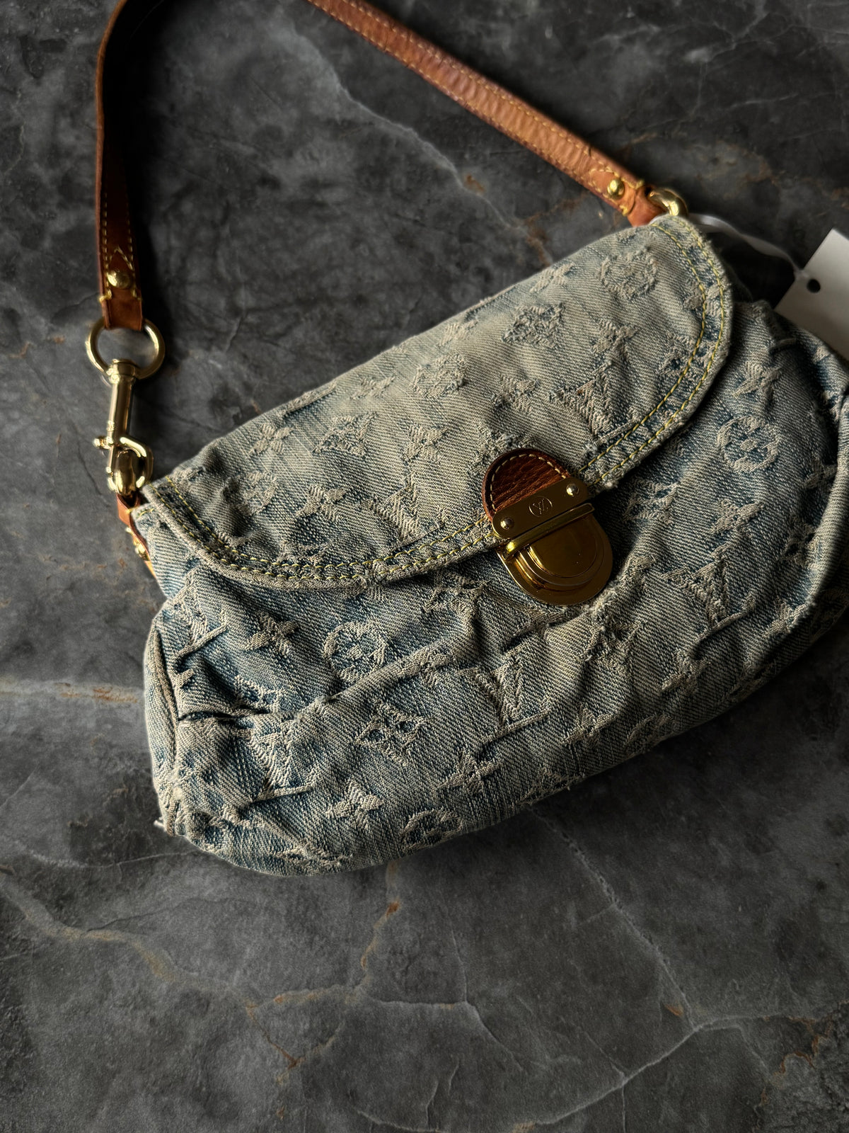 LV Monogram Denim Mini Pleaty