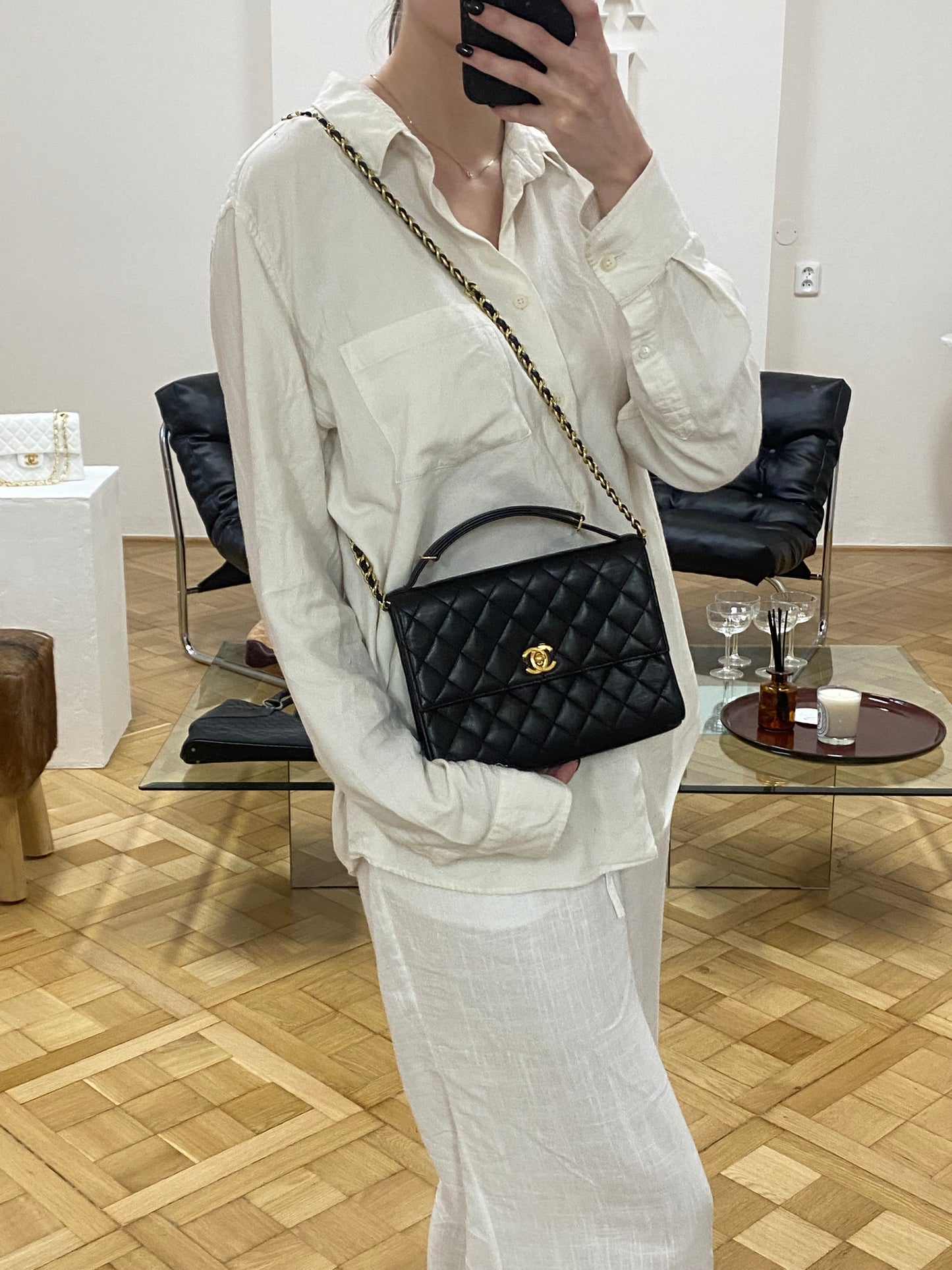 CHANEL TOP HANDLE FLAP TWIST LOCK