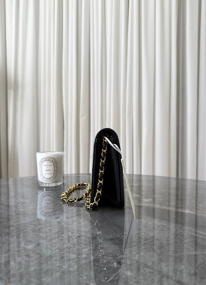Chanel Black Timeless Classic Single Flap Lambskin 24K Gold HW