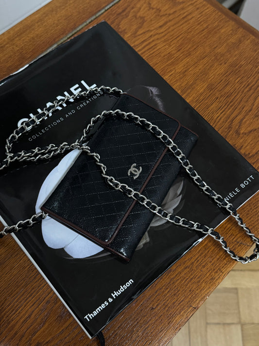 CHANEL WALLET GRAIN BURGUNDY BLACK