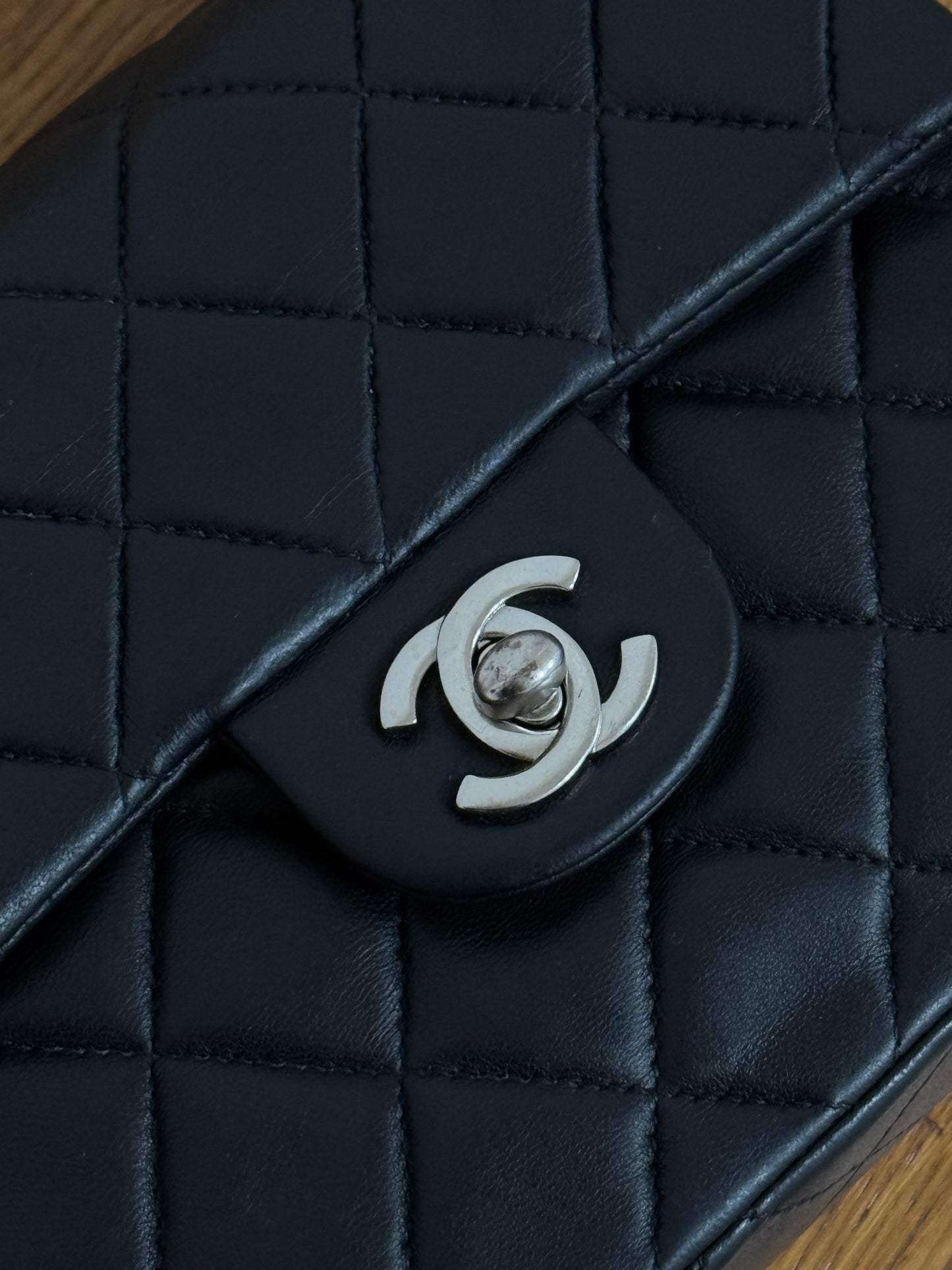 CHANEL SILVER HW RECTANGULAR FLAP BAG