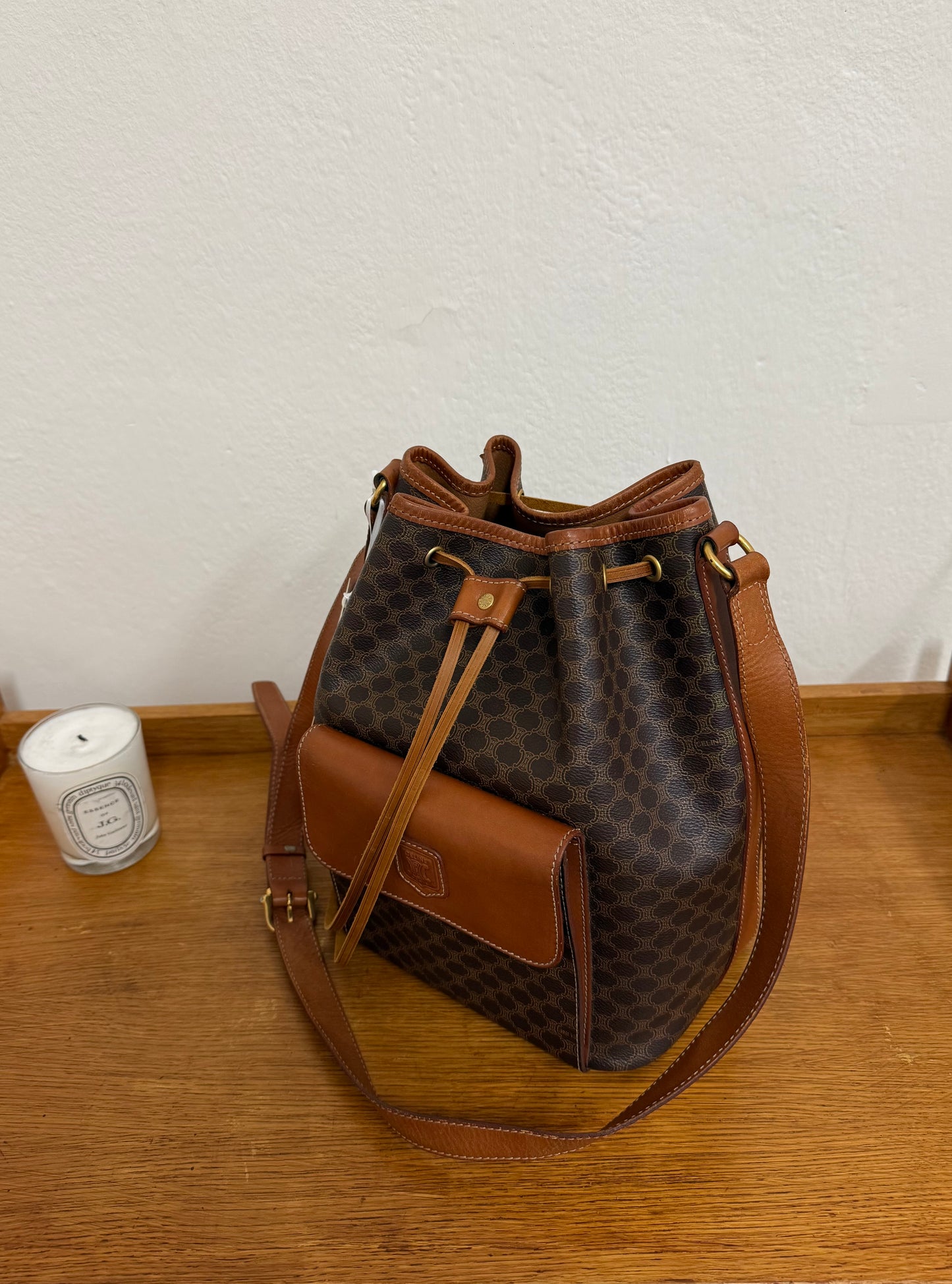 CELINE MACADAM BUCKET BAG