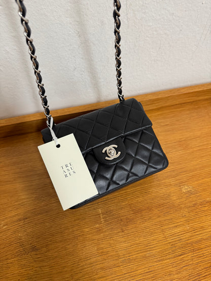 CHANEL SILVER HW RECTANGULAR FLAP BAG