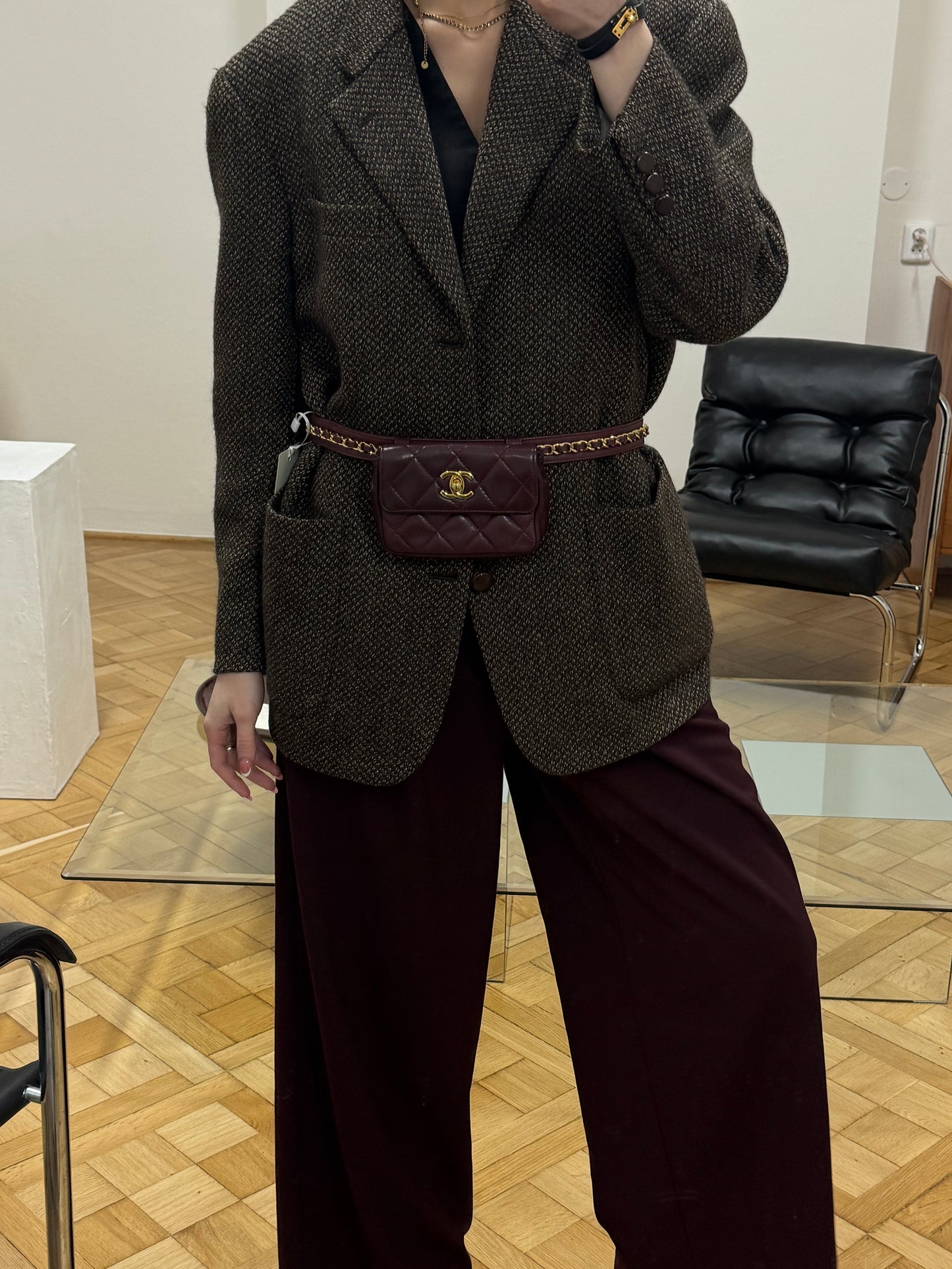 CHANEL BURGUNDY BELT BAG