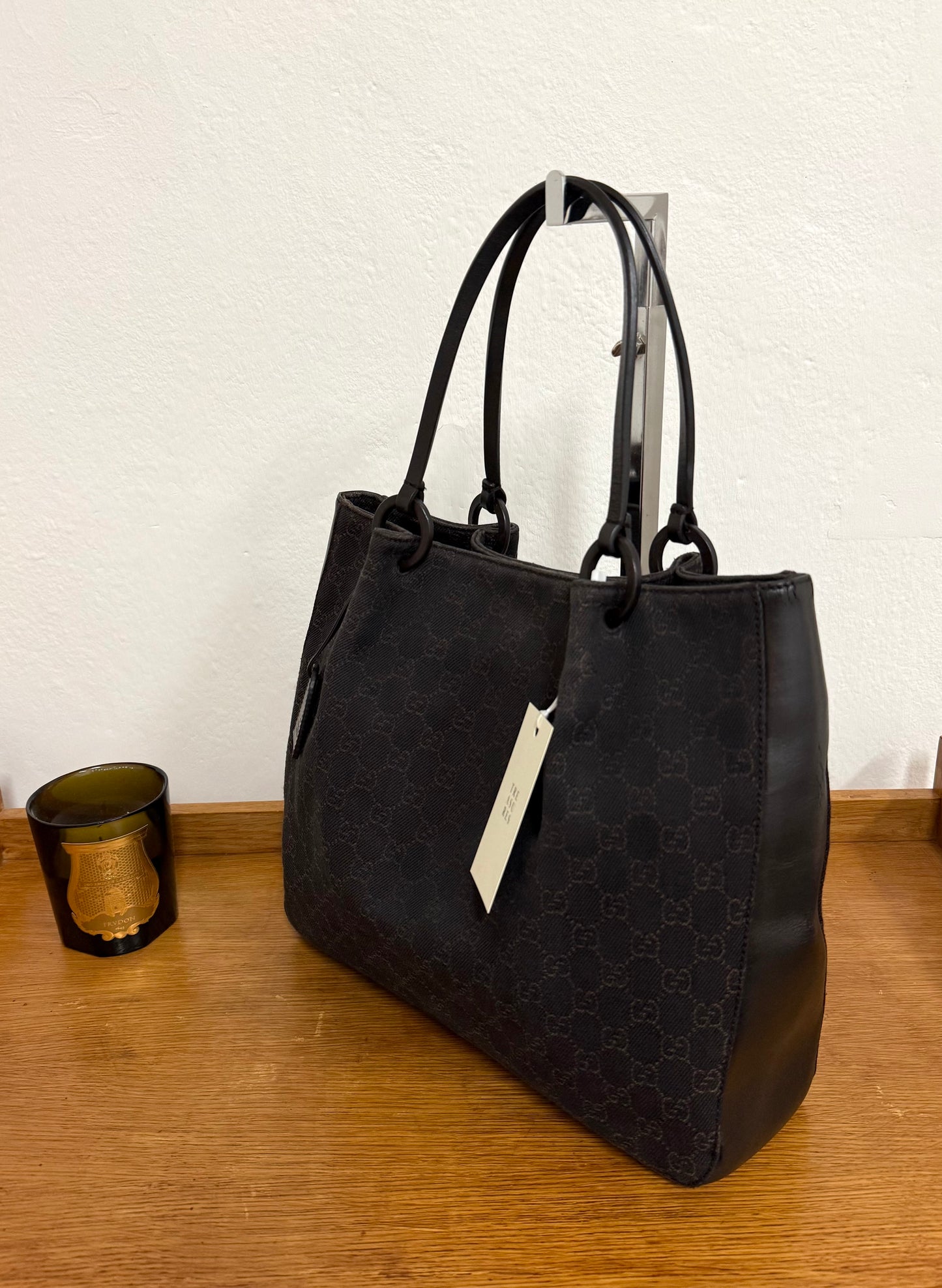 GUCCI GG SHOULDER BAG BLACK & POUCH TOM FORD ERA