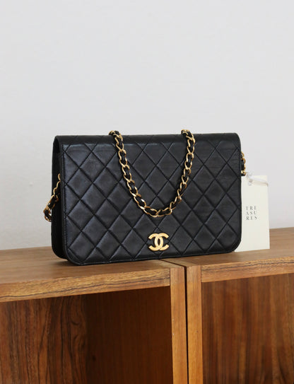CHANEL FULL FLAP LAMBSKIN BLACK
