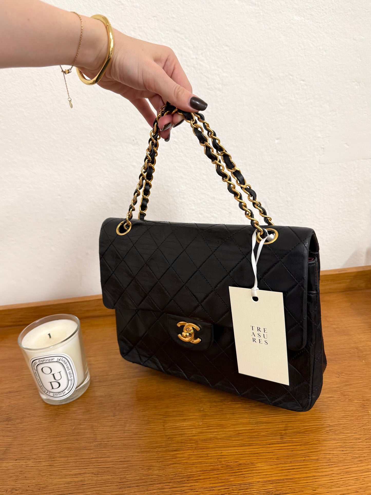 CHANEL DOUBLE FLAP BAG MEDIUM TALL 24K GOLD