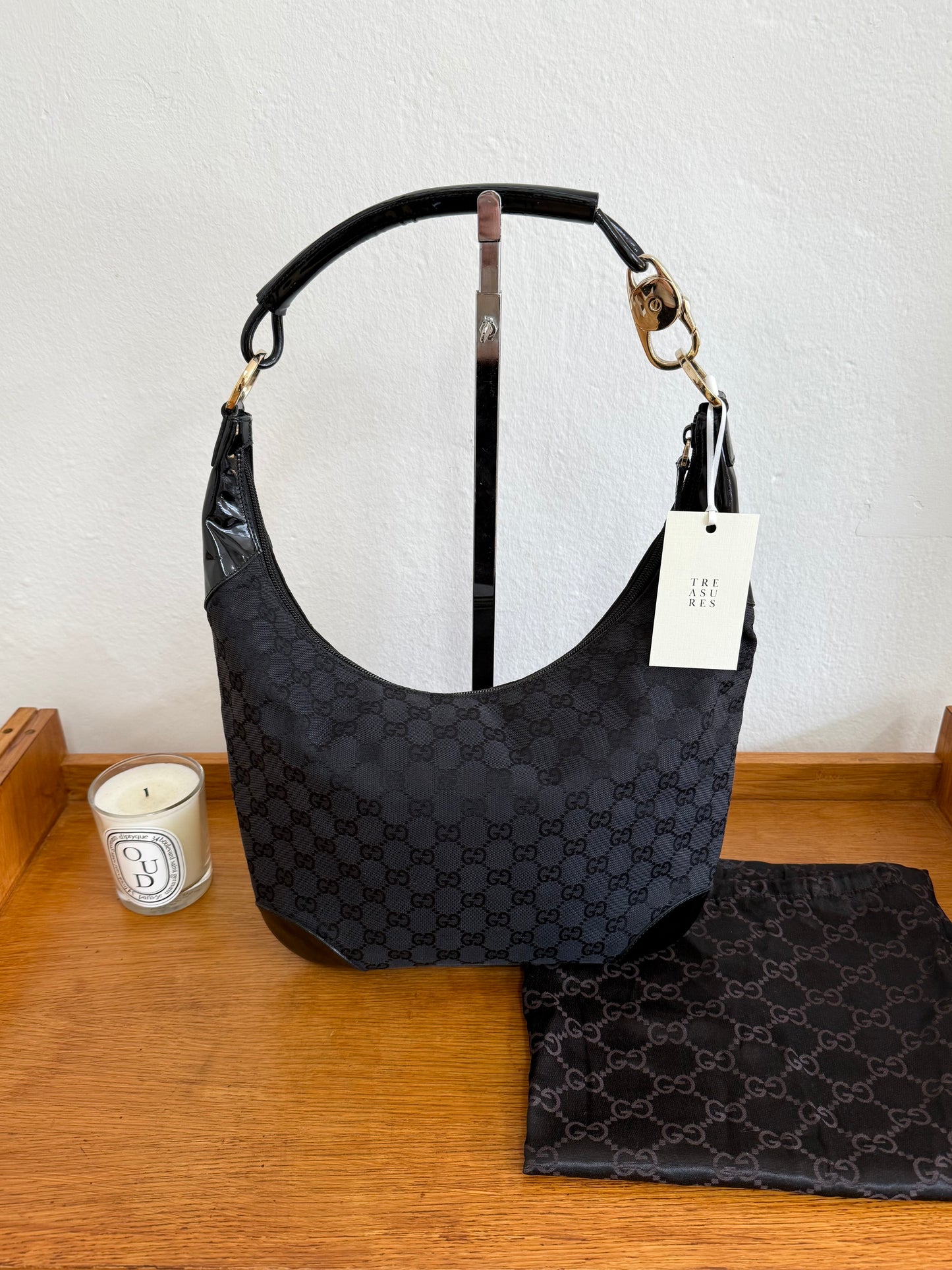 GUCCI HALF MOON HOBO BLACK BAG