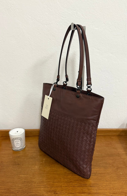 BOTTEGA VENETA INTRECCIATO SHOULDER BAG BROWN