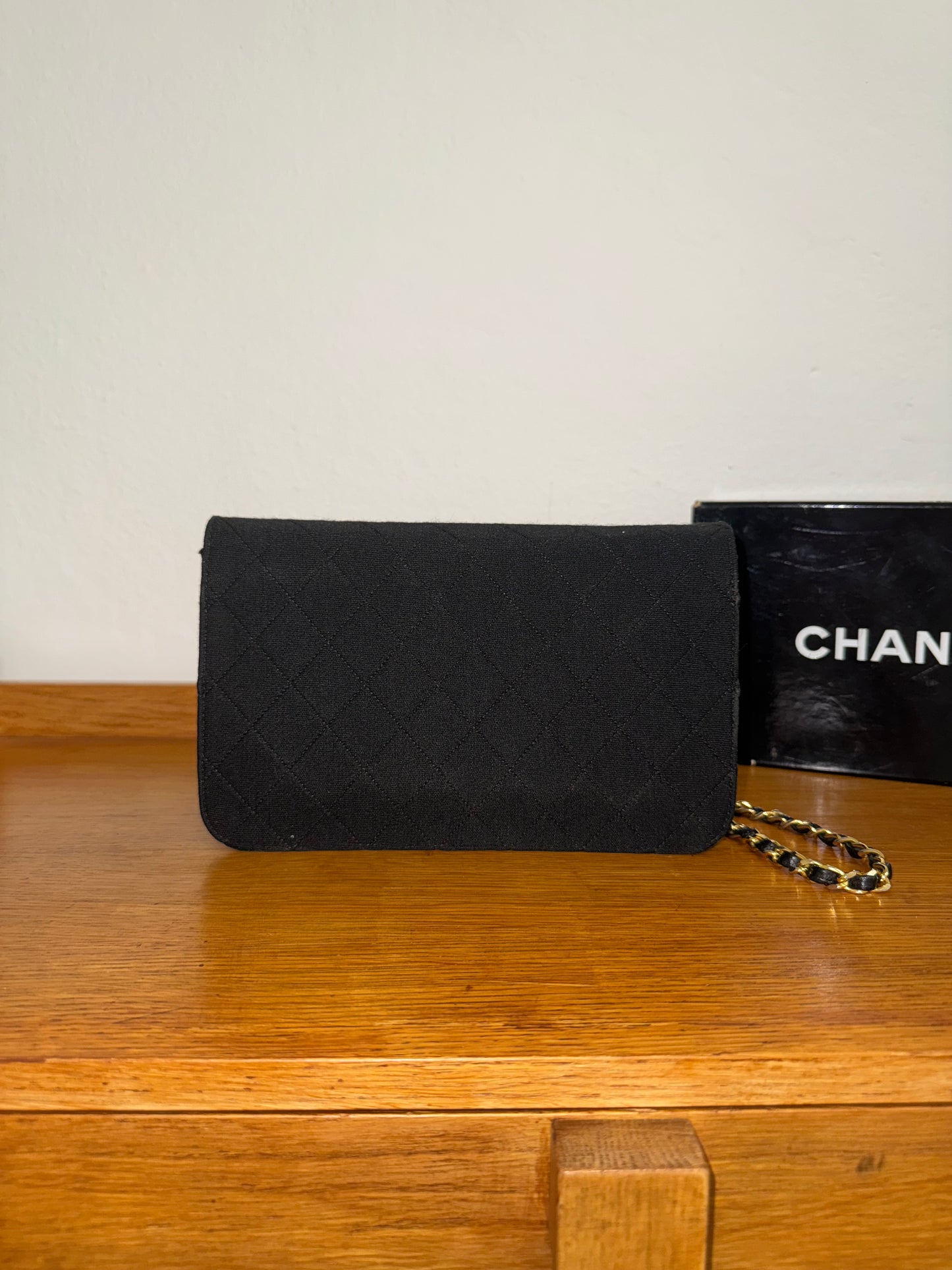 CHANEL JERSEY QUILTED FULL FLAP BAG