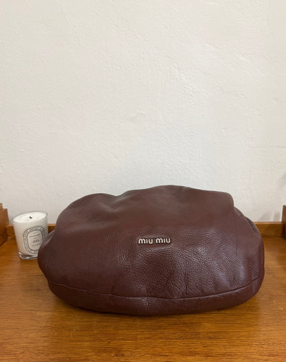 MIU MIU HOBO SHOULDER BAG BROWN