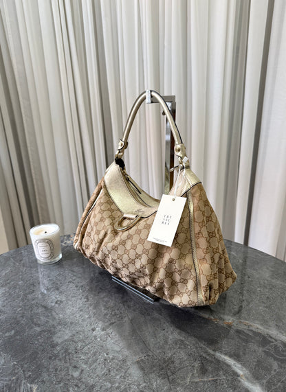 GUCCI GG MONOGRAM ABBEY D RING SHOULDER BAG
