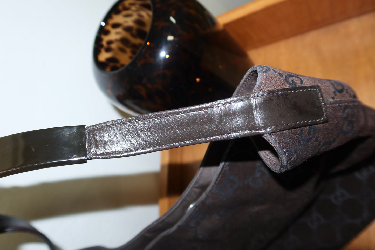 GUCCI GG HOBO BROWN SUEDE SHOULDER BAG