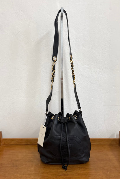 CHANEL BUCKET CC LOGO & POUCH