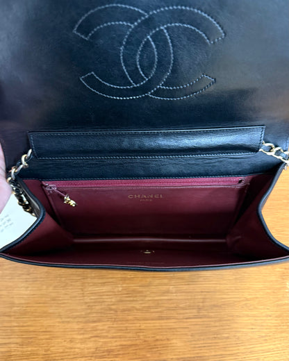 CHANEL FULL FLAP LAMBSKIN BLACK